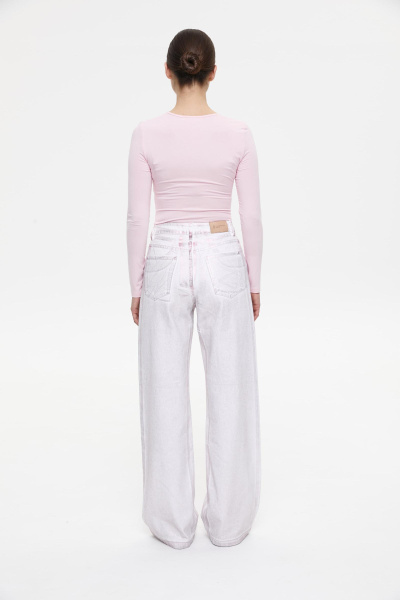 Джинсы с металлизированным покрытием/Foil coated denim pants (27/S, розовый/pink) 2128