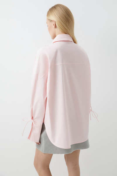 Рубашка оверсайз с завязками (розовый) (M/L) 