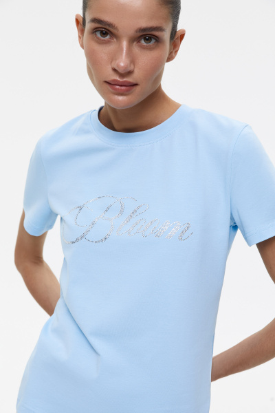 Футболка со стразами Bloom (XS, голубой)