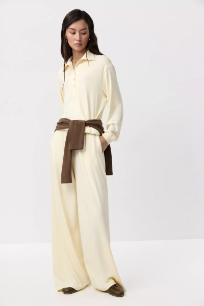 Брюки из лиоцелла и хлопка (молочный) (M/L) 