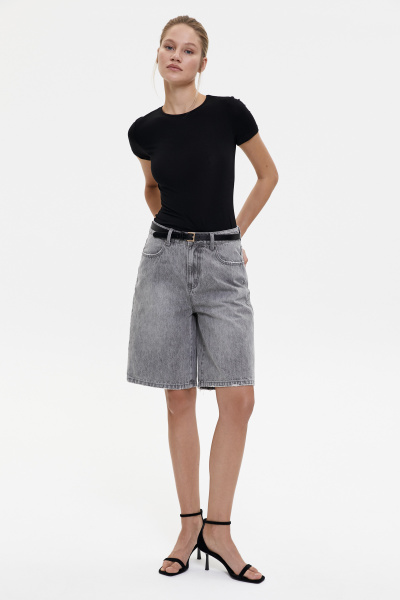 Шорты джинсовые удлиненные/Denim shorts (27/S, светло-серый/light grey) 2773