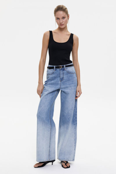 Джинсы широкие с градиентом/Denim pants with gradient (26/XS, голубой/blue) 1741