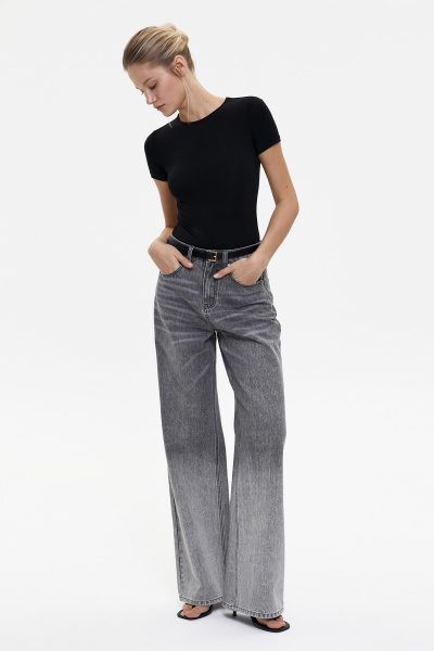 Джинсы широкие с градиентом/Denim pants with gradient (26/XS, серый/grey) 2775