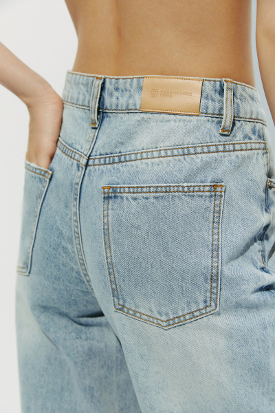 Джинсы с высокой посадкой/Denim pants with high waist (27/S, светло-голубой/light blue) 2869