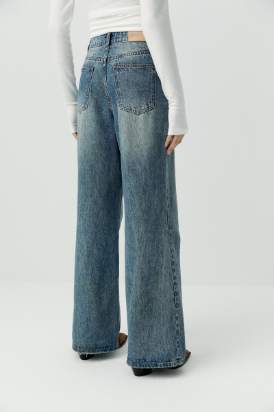 Джинсы с высокой посадкой/Denim pants with high waist (26/XS, пыльно-синий/dusty blue) 2682