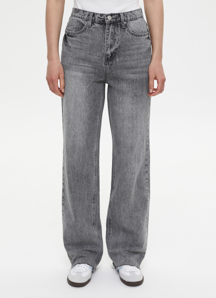 Джинсы с необработанным низом/Denim pants with raw edge (27/S, светло-серый/light grey) 2773