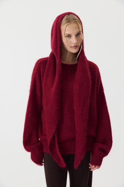 Косынка из шерсти мериноса (Винный) (one size)