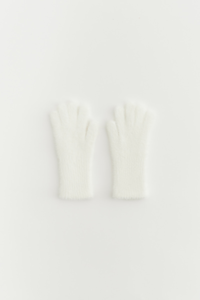 Перчатки из пушистой пряжи (белый) (one size)