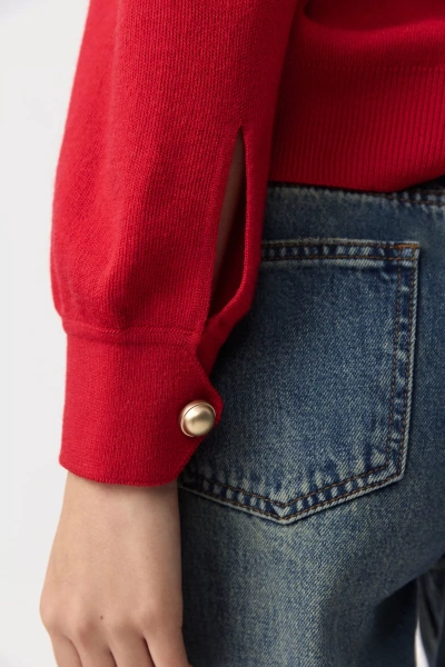 Поло с длинным рукавом из шерсти мериноса (красный) (XS/S) 