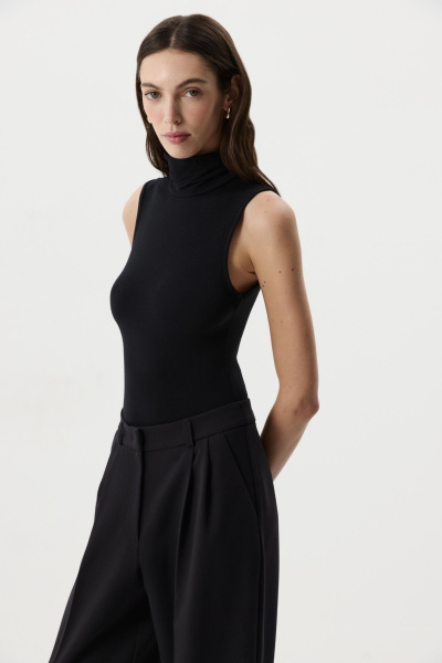 Боди  с воротником-стойкой (Черный) (S)