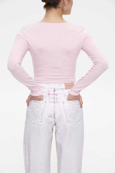 Джинсы с металлизированным покрытием/Foil coated denim pants (27/S, розовый/pink) 2128