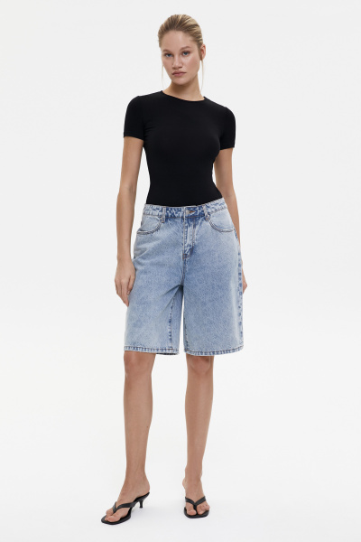 Шорты джинсовые удлиненные/Denim shorts (26/XS, светло-голубой/light blue)