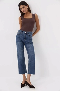 Джинсы Cropped Flare (синий)