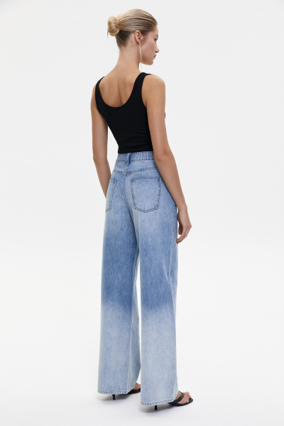 Джинсы широкие с градиентом/Denim pants with gradient (26/XS, голубой/blue) 1741