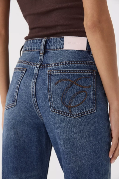 Джинсы Cropped Flare (синий) (L) 