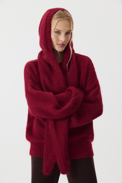 Косынка из шерсти мериноса (Винный) (one size)