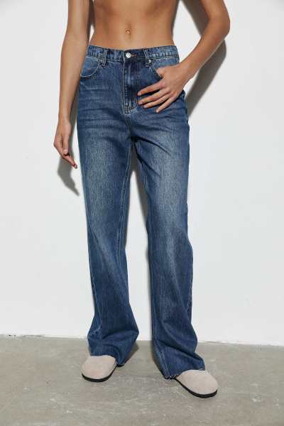 Джинсы с необработанным низом/Denim pants with raw edge (26/XS, синий/blue) 2682