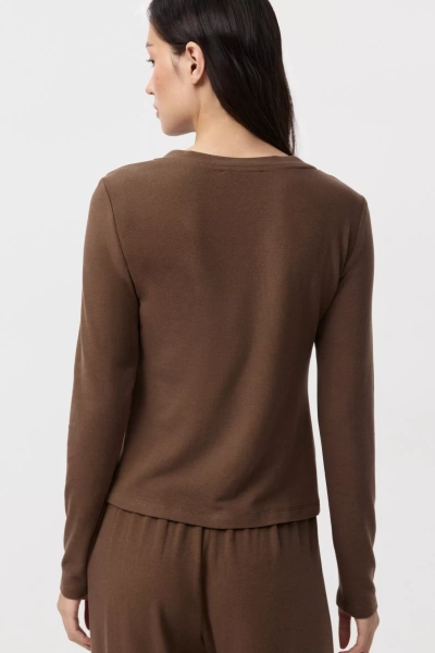 Лонгслив из хлопка (шоколадный) (M/L) 