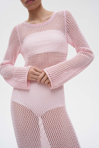 Платье вязаное ажурное из хлопка (M/L, барби)