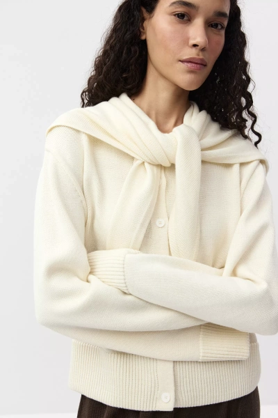 Кардиган из шерсти (молочный) (M/L) 