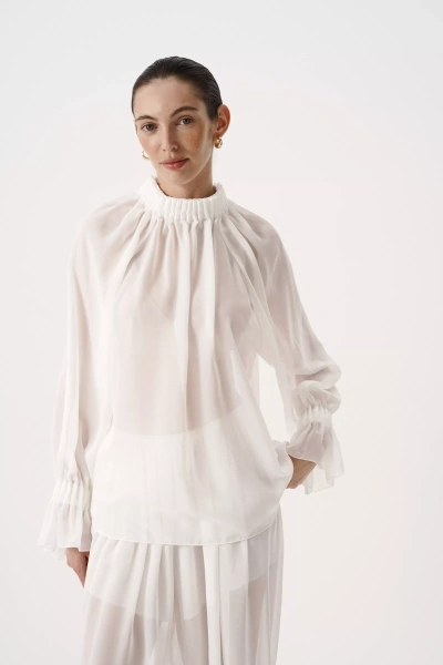 Блуза из шифона (молочный) (M/L) 