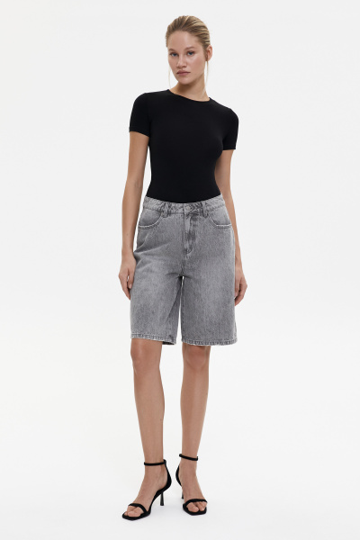 Шорты джинсовые удлиненные/Denim shorts (27/S, светло-серый/light grey) 2773