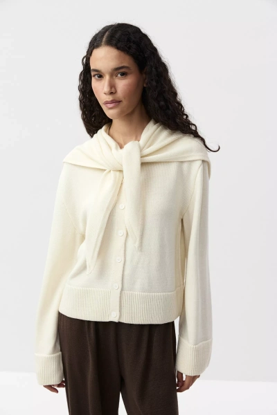 Кардиган из шерсти (молочный) (M/L) 
