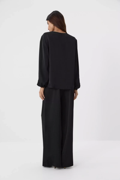 Брюки из сатина (черный) (M/L) 