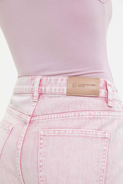 Шорты джинсовые с гранжевым эффектом/Denim shorts with grange effect (27/S, розовый/pink)
