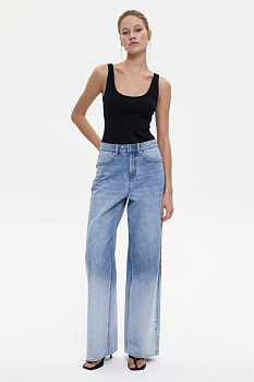 Джинсы широкие с градиентом/Denim pants with gradient
