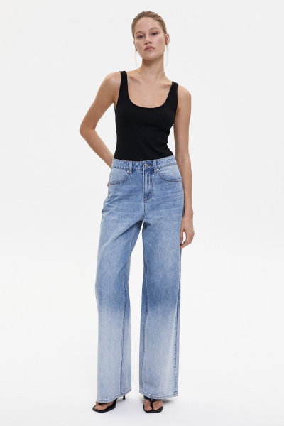 Джинсы широкие с градиентом/Denim pants with gradient (26/XS, голубой/blue) 1741
