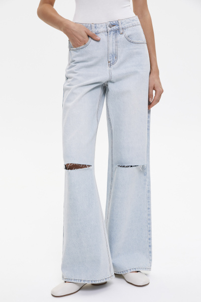 Джинсы палаццо с разрезами/Denim palazzo with cuts (26/XS, голубой/blue) 1741