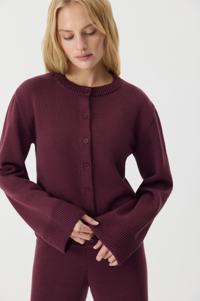 Кардиган из шерсти (сливовый) (M/L) 