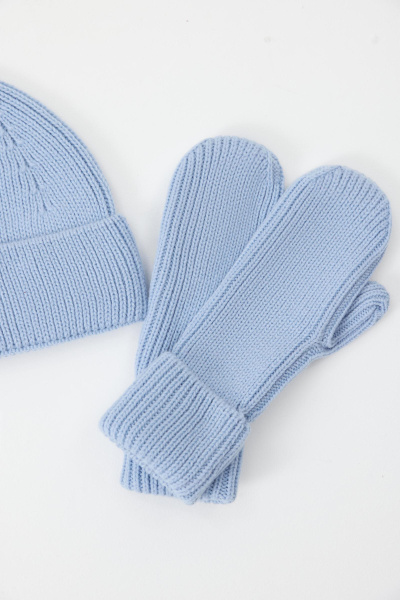 Варежки из шерсти мериноса (Голубой) (one size) 