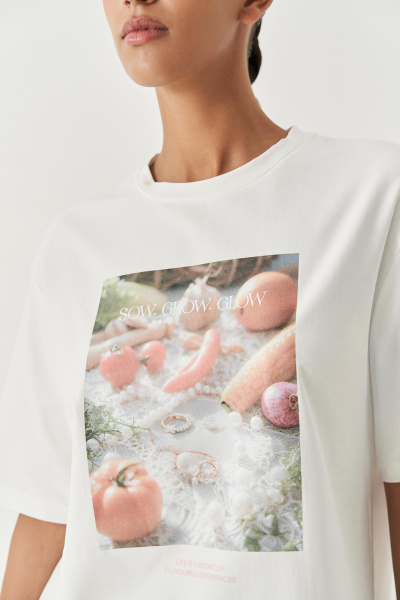 Футболка с принтом Vegetables (молочный) (M/L)