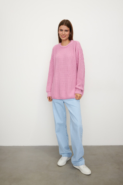Свитер крупной вязки из хлопка (one size, барби) 2169